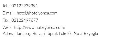 Hotel Yonca telefon numaralar, faks, e-mail, posta adresi ve iletiim bilgileri